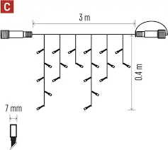 Vianočný záves PROFI EMOS D2CN01 50LED 3m teplá/studená nadpájateľná
